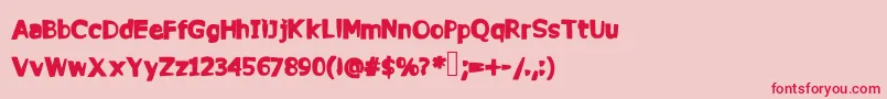 Commy Font – Red Fonts on Pink Background