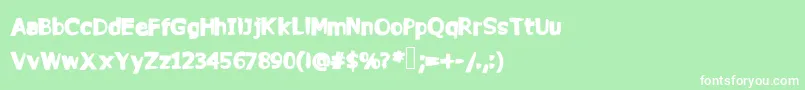 Commy Font – White Fonts on Green Background