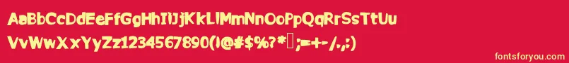 Commy Font – Yellow Fonts on Red Background