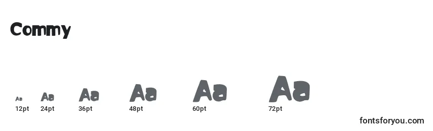 Commy Font Sizes
