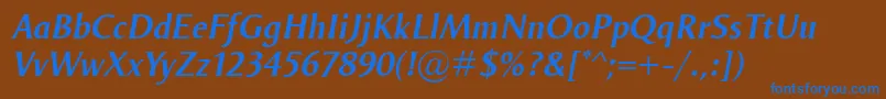 Шрифт OdenseDemiItalic – синие шрифты на коричневом фоне