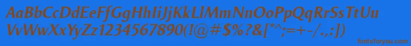 OdenseDemiItalic Font – Brown Fonts on Blue Background