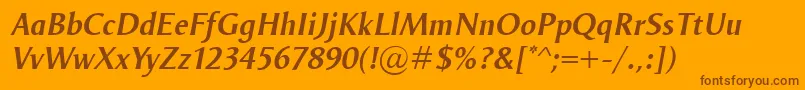 OdenseDemiItalic Font – Brown Fonts on Orange Background