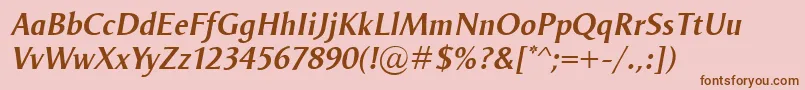 OdenseDemiItalic Font – Brown Fonts on Pink Background