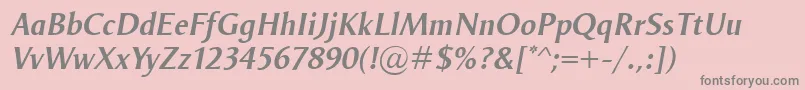 フォントOdenseDemiItalic – ピンクの背景に灰色の文字