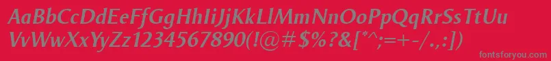 OdenseDemiItalic Font – Gray Fonts on Red Background