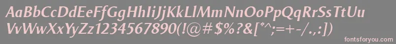 OdenseDemiItalic Font – Pink Fonts on Gray Background