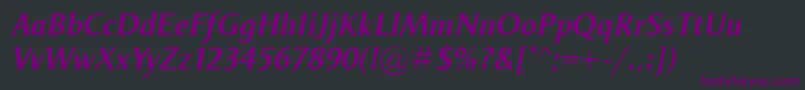 OdenseDemiItalic-Schriftart – Violette Schriften auf schwarzem Hintergrund
