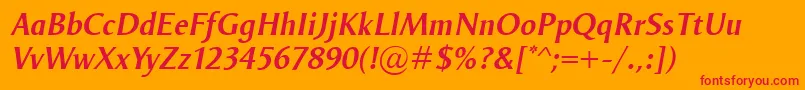 OdenseDemiItalic Font – Red Fonts on Orange Background
