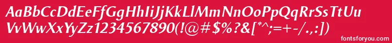 OdenseDemiItalic Font – White Fonts on Red Background