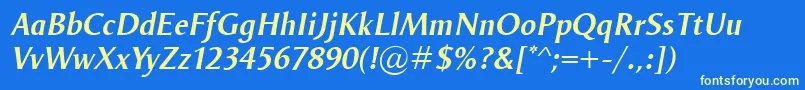 OdenseDemiItalic Font – Yellow Fonts on Blue Background