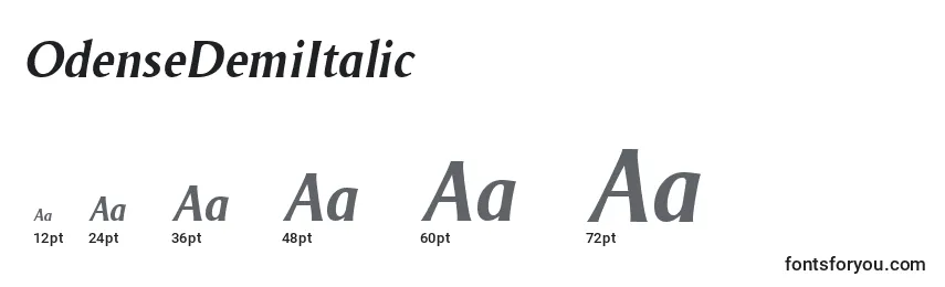 OdenseDemiItalic Font Sizes