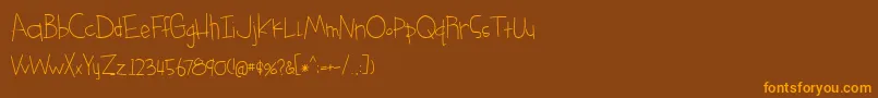 BmdSomethingBlueRegular Font – Orange Fonts on Brown Background