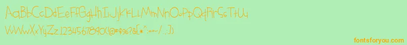 BmdSomethingBlueRegular Font – Orange Fonts on Green Background