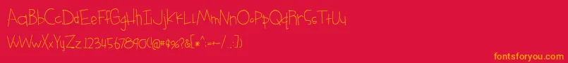 BmdSomethingBlueRegular Font – Orange Fonts on Red Background