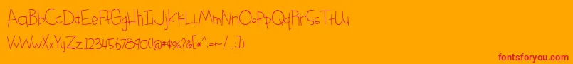 Шрифт BmdSomethingBlueRegular – красные шрифты на оранжевом фоне