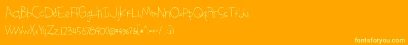 Fonte BmdSomethingBlueRegular – fontes amarelas em um fundo laranja
