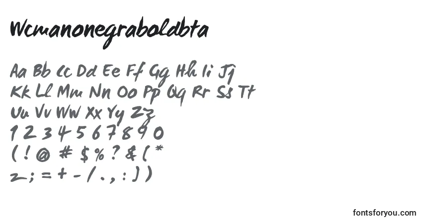 Wcmanonegraboldbta (40410)-fontti – aakkoset, numerot, erikoismerkit