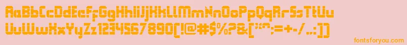 QueuebrickOpenblack Font – Orange Fonts on Pink Background