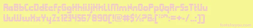 QueuebrickOpenblack Font – Pink Fonts on Yellow Background