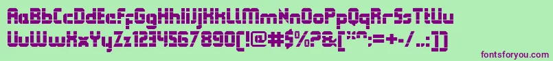 QueuebrickOpenblack Font – Purple Fonts on Green Background