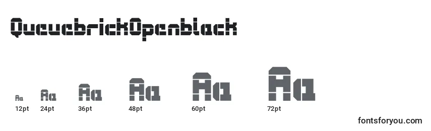 QueuebrickOpenblack Font Sizes