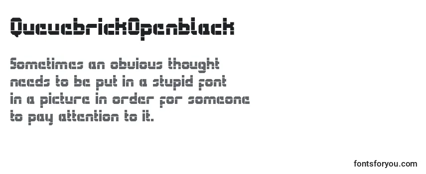 Przegląd czcionki QueuebrickOpenblack