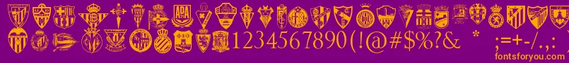 SpainFootballClubs Font – Orange Fonts on Purple Background