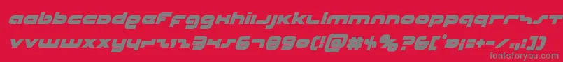 フォントUnisolcondital – 赤い背景に灰色の文字