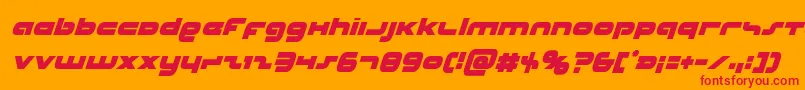 Unisolcondital-Schriftart – Rote Schriften auf orangefarbenem Hintergrund