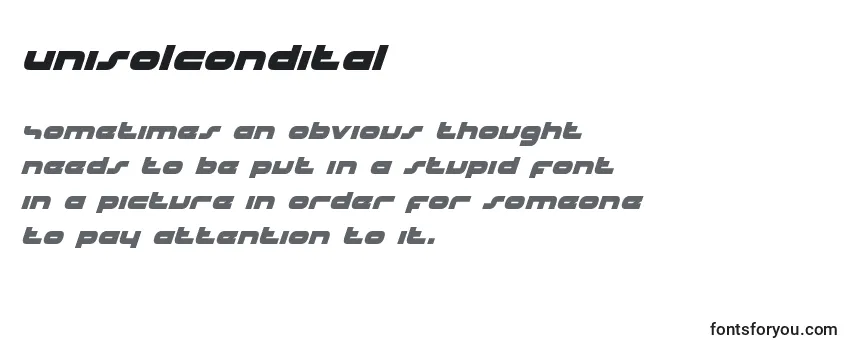 Review of the Unisolcondital Font