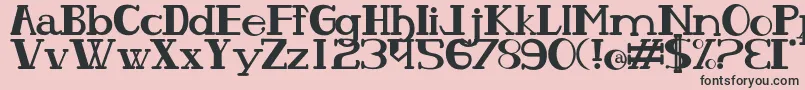 フォントOlhodepe – ピンクの背景に黒い文字