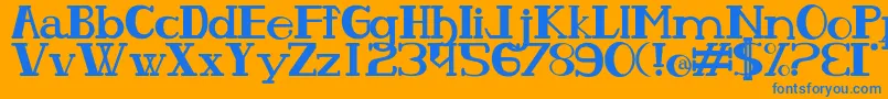 Olhodepe Font – Blue Fonts on Orange Background