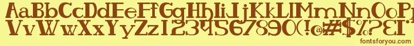 Olhodepe Font – Brown Fonts on Yellow Background