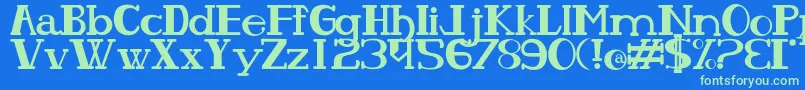 Olhodepe Font – Green Fonts on Blue Background