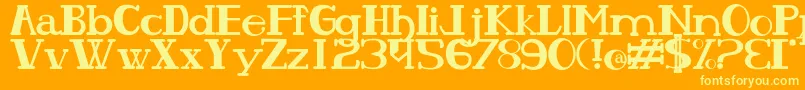 Olhodepe Font – Yellow Fonts on Orange Background