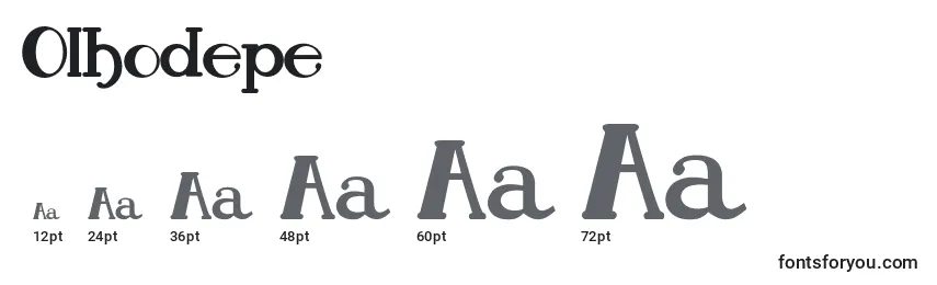 Olhodepe Font Sizes