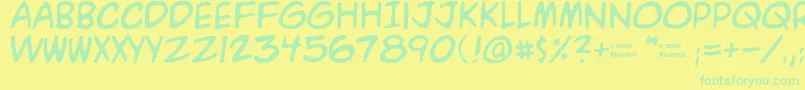 Więcej informacji o czcionce A.C.M.E. Czcionka A.C.M.E. – zielone czcionki na żółtym tle