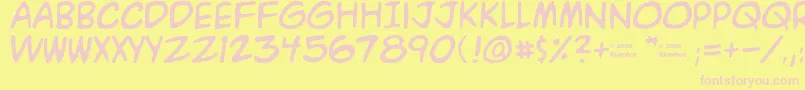 Więcej informacji o czcionce A.C.M.E. Czcionka A.C.M.E. – różowe czcionki na żółtym tle