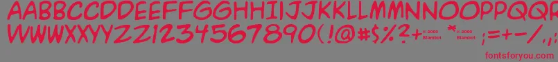 A.C.M.E. Font – Red Fonts on Gray Background