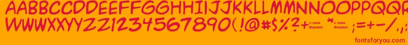 A.C.M.E. Font – Red Fonts on Orange Background