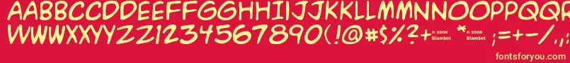 A.C.M.E. Font – Yellow Fonts on Red Background