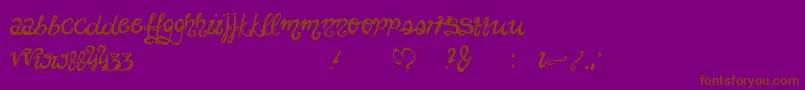 Unchanged-Schriftart – Braune Schriften auf violettem Hintergrund