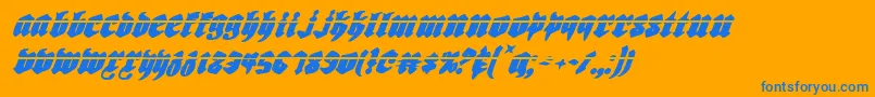 Biergartenli Font – Blue Fonts on Orange Background