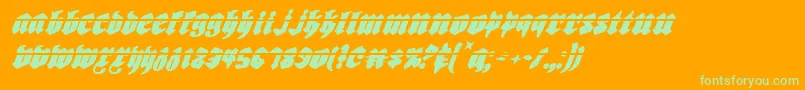 Biergartenli Font – Green Fonts on Orange Background