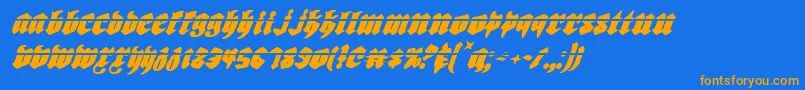 Biergartenli Font – Orange Fonts on Blue Background