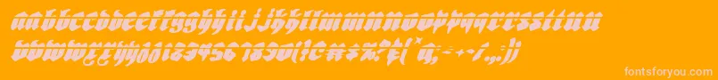 Biergartenli Font – Pink Fonts on Orange Background