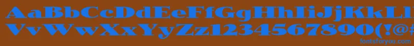 JimbostdBlackexpanded Font – Blue Fonts on Brown Background