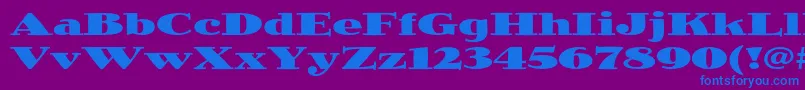 JimbostdBlackexpanded Font – Blue Fonts on Purple Background