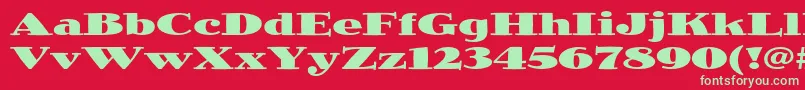 JimbostdBlackexpanded Font – Green Fonts on Red Background